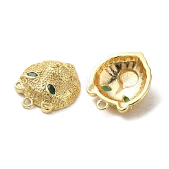 Pendentifs en laiton zircon cubique micro pavé vert&nbsp;KK-G481-08G