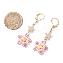 Orecchini a leva con perline di semi di vetro e ottone&nbsp;EJEW-MZ00426-05