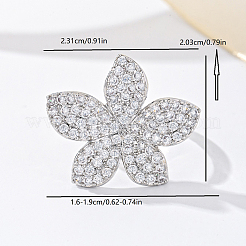 Anillos de dedo de circonita cúbica con micro pavé de latón para mujer&nbsp;YY3691-7