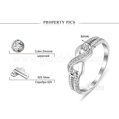 Bagues en laiton et zircon cubique transparent pour femmes&nbsp;FS-WGA713C-04