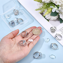 DIY-Set zur Herstellung ovaler Fingerringe&nbsp;DIY-BBC0003-15P