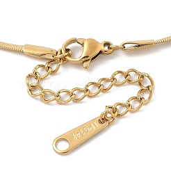 Colliers à chaîne serpent plate en acier inoxydable 304 avec pendentif en forme de cœur et coquillage plaqué ionique (IP) pour femmes&nbsp;NJEW-F328-07G