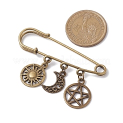 Tibetischen stil legierung stern mond sonne charme kilt pins brosche&nbsp;JEWB-BR00172