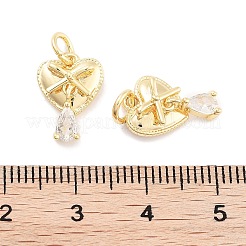 Laiton avec breloques en zircone cubique transparente&nbsp;KK-P271-27G