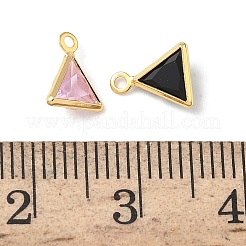 Ottone con zirconi cubici e pendenti in vetro&nbsp;KK-Z136-28G