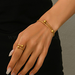 Minimalistische Armreif- und Ring-Sets aus Edelstahl für Damen&nbsp;IM2160