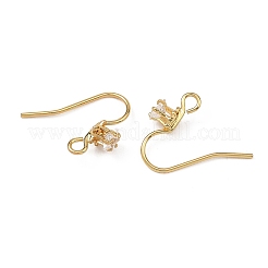 Componenti per orecchini Shegrace in ottone con pavé di zirconi cubici&nbsp;XGRQ4S971-739G