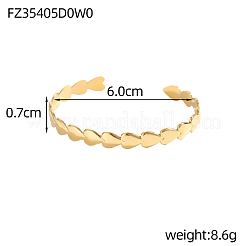 Herzförmige Armreifen aus Edelstahl 304&nbsp;STAS-OY007-70G