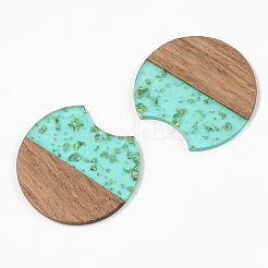 Pendentifs en résine transparente et bois de noyer&nbsp;RESI-S389-001A-B03