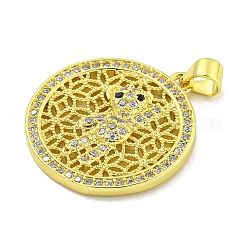 Ciondoli in ottone con placcatura a cremagliera con micro pavé di zirconi chiari&nbsp;KK-B091-47G