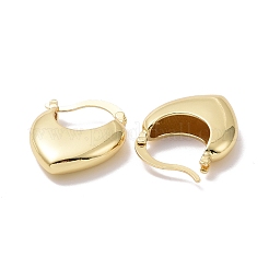Orecchini a cerchio spessi a forma di cuore in ottone placcato a cremagliera da donna&nbsp;EJEW-G315-02G