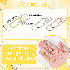 15 Stück Stiftclips aus Kohlenstoffstahl in 3 Farben für Notizbuch&nbsp;FIND-SZ0019-91