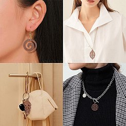 16 pièces 8 styles pendentifs en bois naturel&nbsp;WOOD-CJ0001-71