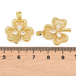 Pendenti in zirconi cubici trasparenti in micro pavè di ottone&nbsp;KK-H262-14G