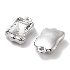 Strass-Charms aus Legierung mit Zahnstangenbeschichtung&nbsp;PALLOY-F311-18P