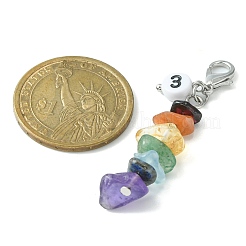 Décoration pendentif en pierres précieuses naturelles chakra&nbsp;HJEW-JM01081