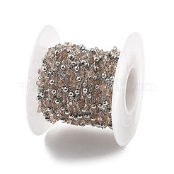 Catene fatte a mano in ottone e perline di vetro&nbsp;CHC-L051-03P-04