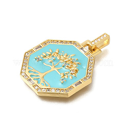 Porte micro ouvrent pendentifs zircone cubique en laiton de placage&nbsp;ZIRC-F142-20G-01