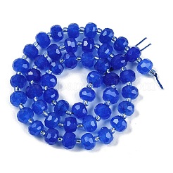 Brins de perles d'agate bleue naturelle (teintes et chauffées)&nbsp;G-H057-A14-02