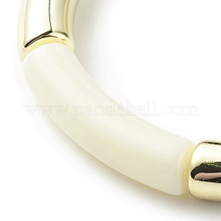 Bracciale elasticizzato con perline in tubo curvo acrilico per donna&nbsp;BJEW-JB08439-03