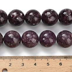 Natürliche Lepidolith / lila Glimmer Steinperlen Stränge&nbsp;G-H335-B03-14mm-A
