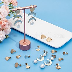 36 pièce de 3 tailles de boucles d'oreilles à tige rondes plates en acier inoxydable 304 avec placage ionique (IP)&nbsp;STAS-SP0001-59G