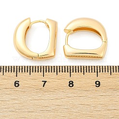 Boucles d'oreilles créoles en laiton en forme de D&nbsp;EJEW-Q016-17G