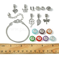 DIY-Armbandbausätze aus Legierung und Messing im europäischen Stil mit Gartenmotiv&nbsp;DIY-FS0007-26