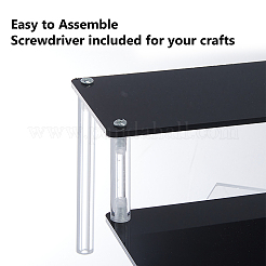 Rack rialzato per display organizer in acrilico a 2 livello&nbsp;ODIS-WH0070-11A-01