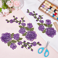 8 Stück Polyester-Stickerei-Nähornamente&nbsp;DIY-HY0003-42C