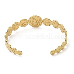 Ionenplattierung (IP) 304 Edelstahl runde offene Manschette Armreifen&nbsp;BJEW-L682-018G