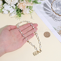 1 pieza de adornos colgantes de vidrio con perlas de vidrio&nbsp;HJEW-BM0001-52