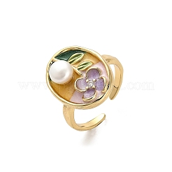 Anelli per polsini in ottone smaltato&nbsp;RJEW-K291-03G-03