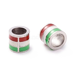 304 Edelstahl Emaille Europäische Perlen&nbsp;STAS-I670-11