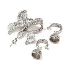 Fermoirs repliables en laiton micro pave zircone cubique transparente&nbsp;KK-U059-57P
