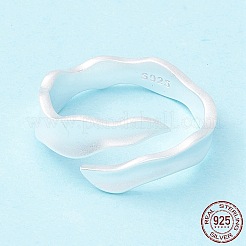 925 anneau de manchette mat en argent sterling&nbsp;RJEW-Z011-01S