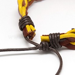 Trendy unisex lässig geflochtene gewachste schnur und lederarmbänder&nbsp;BJEW-L297-M
