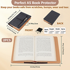 2 copertina per libro in similpelle bicolore&nbsp;AJEW-CP0008-70B