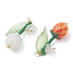 Pendentifs en acrylique et perles de verre filé à la main&nbsp;PALLOY-MZ01294