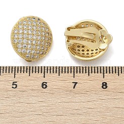 Pendientes de clip de latón semicircular con micro pavé de circonitas cúbicas transparentes&nbsp;EJEW-M082-14G
