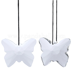 Attrape-soleil suspendu en verre en forme de papillon&nbsp;HJEW-WH20019-10B