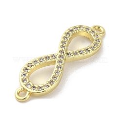 Gestell aus Messing mit Mikropflaster und klaren Zirkonia-Unendlichkeits-Anschluss-Charms&nbsp;KK-C052-42B-G