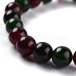 Gefärbte natürliche Jade Perlen Stretch-Armbänder&nbsp;BJEW-J183-B-06