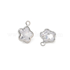 Breloques de zircone cubique clair pavés en laiton&nbsp;CU-CBAD360-03P-02