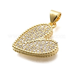 Pendentifs avec zircon cubiques à micro-pavés en laiton&nbsp;X-KK-C087-19G