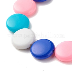 Bracelet en perles rondes plates en acrylique pour femme&nbsp;BJEW-JB07551