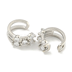 Messing Micro Pave Zirkonia Manschette Ohrringe&nbsp;EJEW-C104-042P