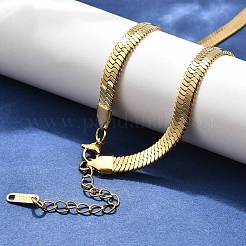 Collier à chevrons en acier inoxydable 304 avec placage ionique (IP) pour hommes et femmes&nbsp;LS-NJEW-E076-03E-G