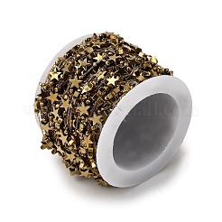 Chaînes à maillons en étoile en acier inoxydable 304 non magnétiques et perles d'hématite faites à la main&nbsp;CHS-L032-17G-01