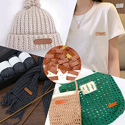 50 Satz blanke Etiketten aus PU-Leder für Kleidung.&nbsp;DIY-FG0005-80A